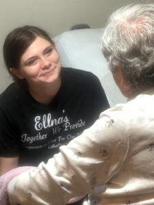 Staff Member Katie with client